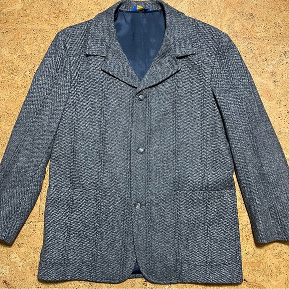 Pendleton Men’s 100% Virgin Wool Gray & Black Tweed Blazer Sz M - Picture 4 of 16